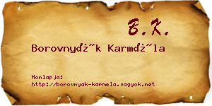 Borovnyák Karméla névjegykártya